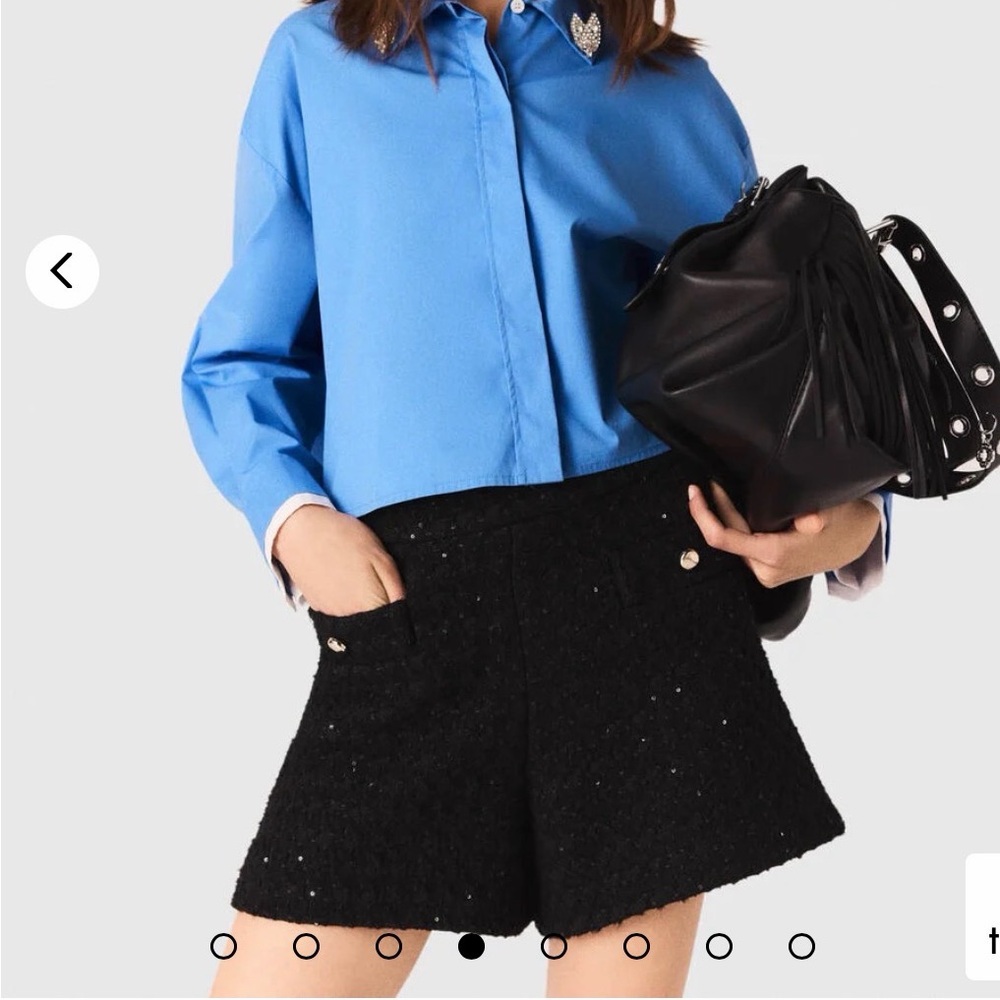 Maje Black High Waist Shorts